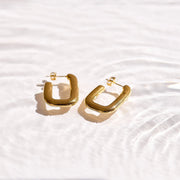 Rounded Square Hoop Earrings