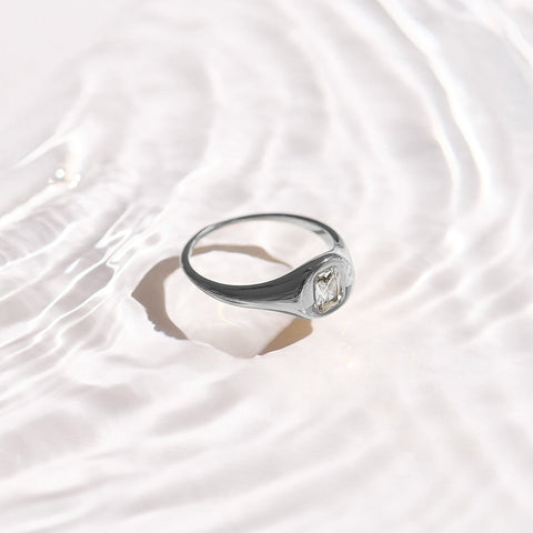 Crystal Cushion Dome Ring