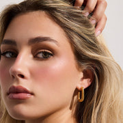 Rounded Square Hoop Earrings