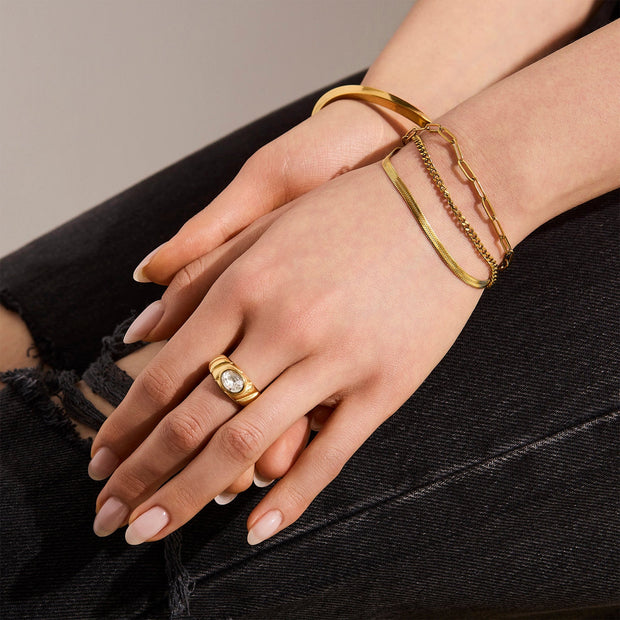 Triple Chain Mixed Link Bracelet