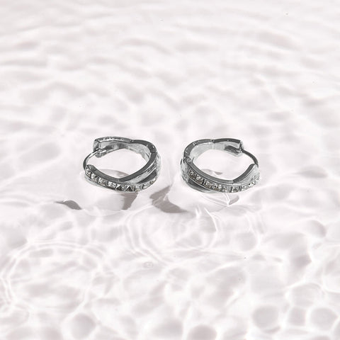 Crystal Twist Hoop Earrings