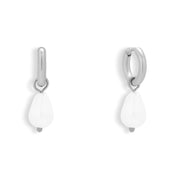 Pearl Drop Charm Hoop Earrings - EVRYJEWELS