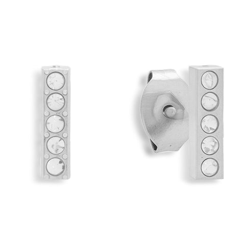 Crystal Bar Stud Earrings - EVRYJEWELS