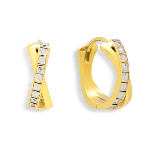 Crystal Twist Hoop Earrings - EVRYJEWELS