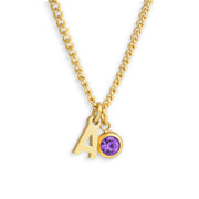Custom/Personalized Initial Pendant Necklace w/ Birthstone - EVRYJEWELS