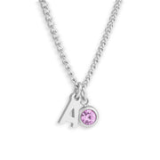 Custom/Personalized Initial Pendant Necklace w/ Birthstone - EVRYJEWELS