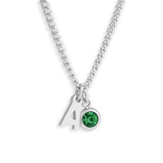Custom/Personalized Initial Pendant Necklace w/ Birthstone - EVRYJEWELS