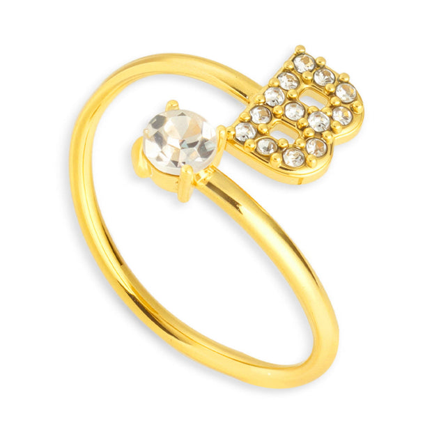 Sparkle Initial Wrap Ring - EVRYJEWELS