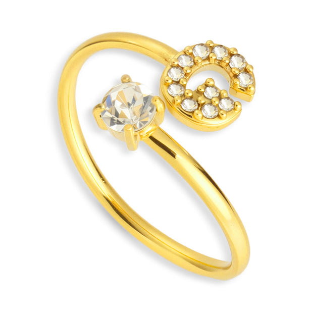 Sparkle Initial Wrap Ring - EVRYJEWELS