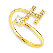 Sparkle Initial Wrap Ring - EVRYJEWELS