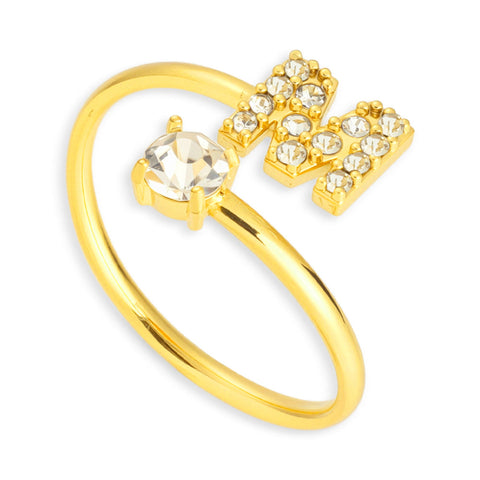 Sparkle Initial Wrap Ring - EVRYJEWELS