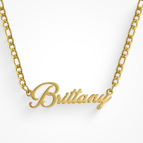 Custom/Personalized Nameplate Figaro Necklace - EVRYJEWELS
