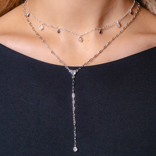 Heart of Stone Lariat Necklace