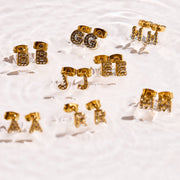 Crystal Initial Stud Earrings