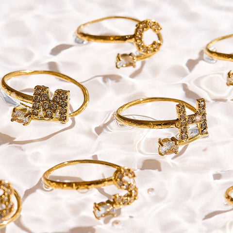 Sparkle Initial Wrap Ring