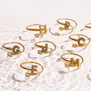 Sparkle Initial Wrap Ring