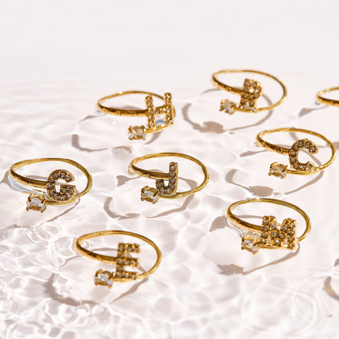 Sparkle Initial Wrap Ring