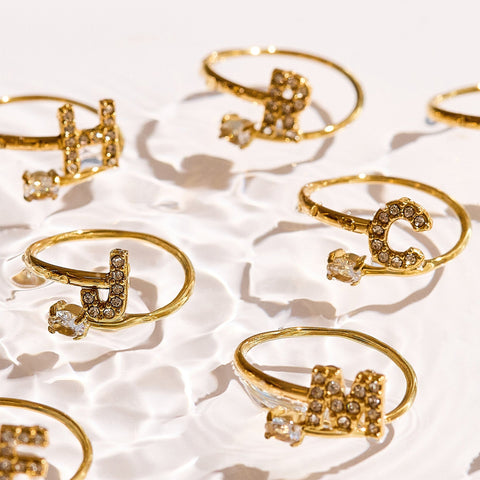 Sparkle Initial Wrap Ring