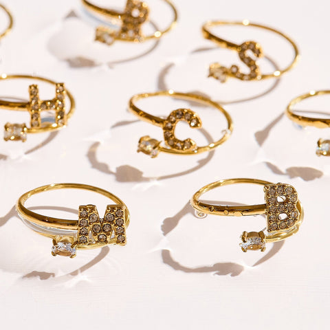 Sparkle Initial Wrap Ring