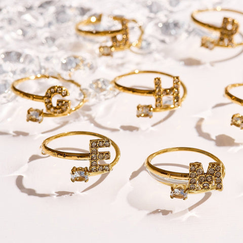 Sparkle Initial Wrap Ring