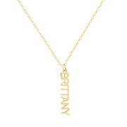 Custom/Personalized Mini Vertical Charm Nameplate Necklace - EVRYJEWELS