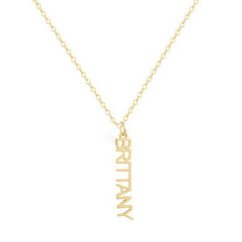 Custom/Personalized Mini Vertical Charm Nameplate Necklace - EVRYJEWELS