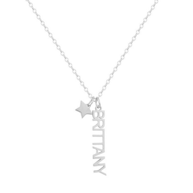 Custom/Personalized Mini Vertical Charm Nameplate Necklace - EVRYJEWELS