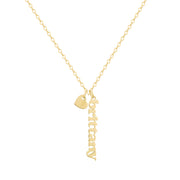 Custom/Personalized Mini Vertical Charm Nameplate Necklace - EVRYJEWELS