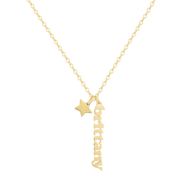 Custom/Personalized Mini Vertical Charm Nameplate Necklace - EVRYJEWELS