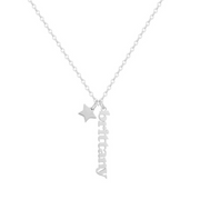 Custom/Personalized Mini Vertical Charm Nameplate Necklace - EVRYJEWELS