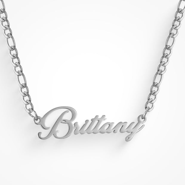 Custom/Personalized Nameplate Figaro Necklace - EVRYJEWELS
