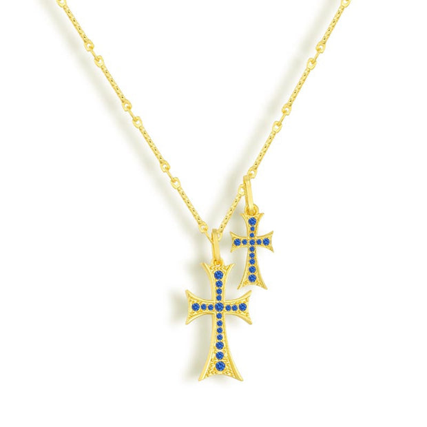 Double Cross Me Necklace - EVRYJEWELS