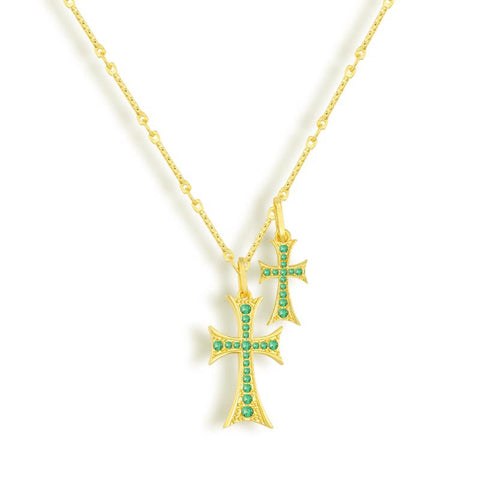Double Cross Me Necklace - EVRYJEWELS