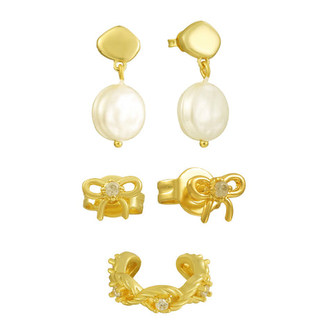 Low-Key Luxe Bundle: 3 Piece Earring and Cuff Bundle